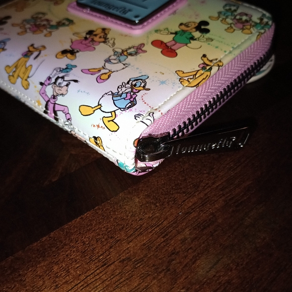 NWOT Loungefly Disney 100 Mickey & Friends Classic  Iridescent Zip around wallet - Picture 11 of 14